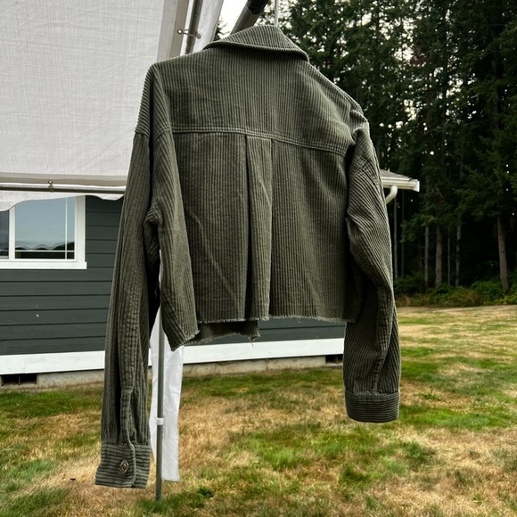 Forever 21 Olive Corduroy Jean Jacket - Picture 2 of 3